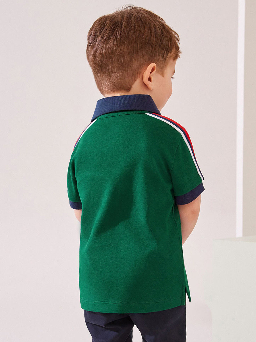 Arrival Baby Kids Boys Little Tiger Logo Short Sleeves Polo Shirt-3