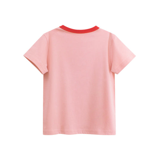 Summer Girls’ Cartoon and Letters Print T-shirt in European and American Style-1