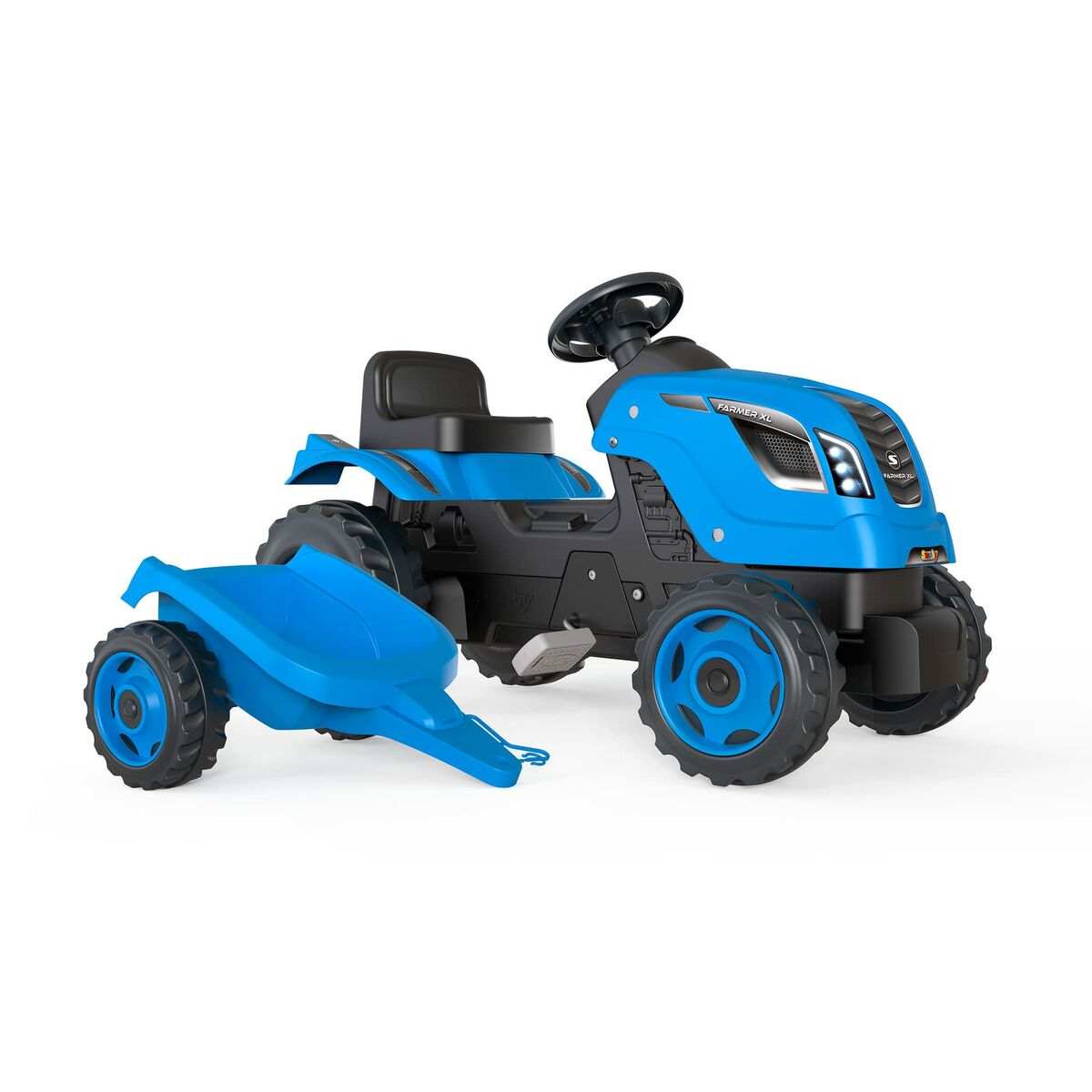 Rutschauto Smoby blauer Kinder-Trailer Traktor für draußen ab 3 Jahren
