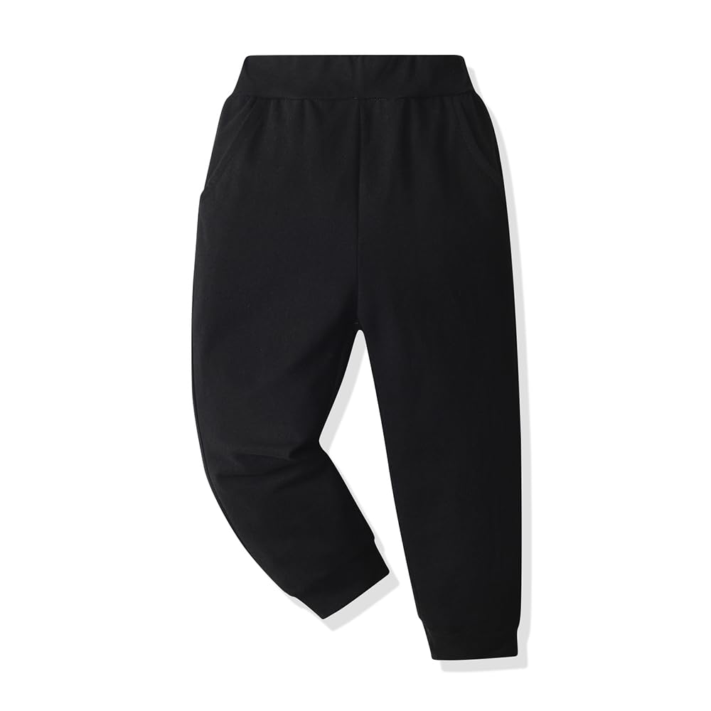 Schwarze elastische hüftbund-jogginghosen mit weichem stretchstoff und tapered bündchen aus der hose jungs kollektion