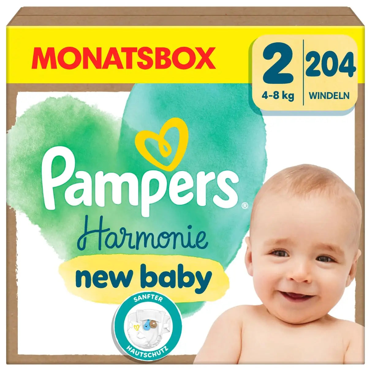 Pampers harmonie monatsbox babywindeln 4-8 kg mit sanftem hautschutz in der wickelbedarf kollektion