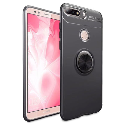 NALIA Ringhülle für Huawei Y7 (2018) – Ring-Ständer 360° & für Magnet-Halter – GRIP360 (Mattiertes Silikon Case) – Marke aus Berlin