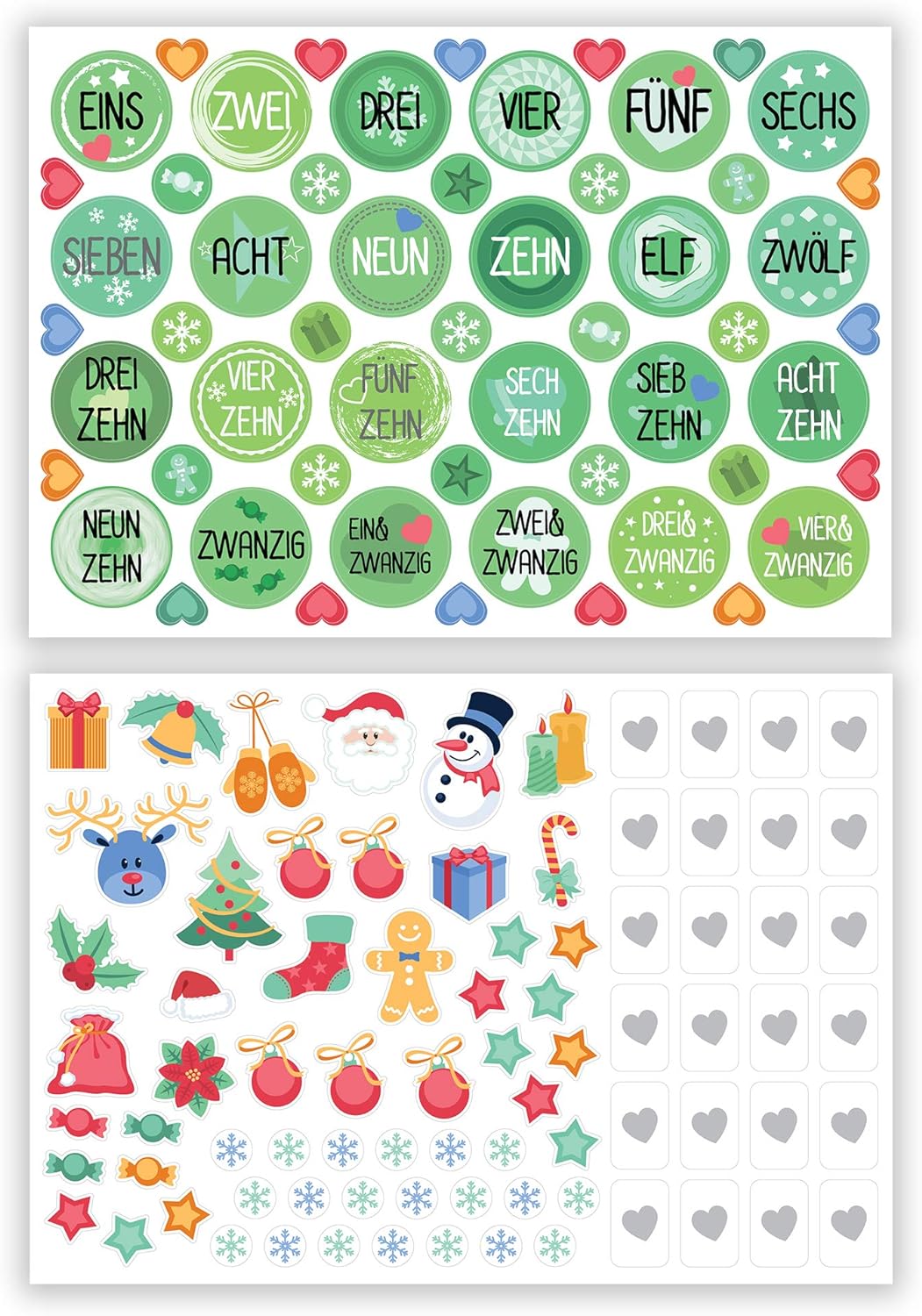 DIY Adventskalender zum Befüllen 25 Kraftpapiertüten + Zahlen & Sticker