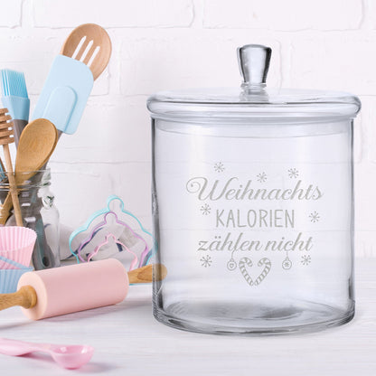 Leonardo Keksglas mit Motiv Weihnachts Kalorien zählen nicht