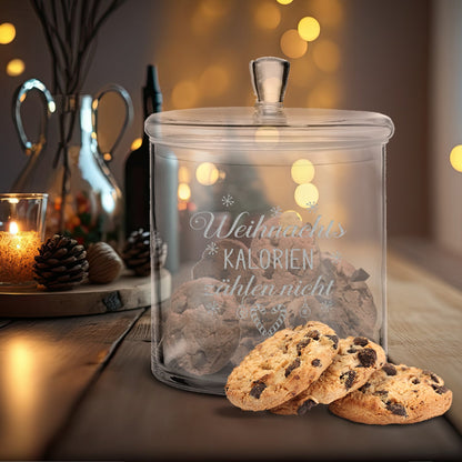 Leonardo Keksglas mit Motiv Weihnachts Kalorien zählen nicht