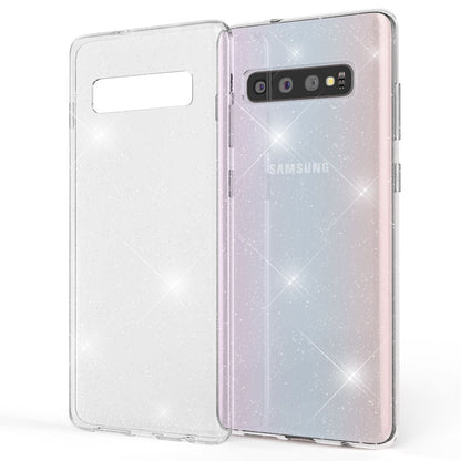 NALIA Glitzerhülle für Samsung Galaxy S10 – Funkelndes Silikon Case – DAZZLIN (Transparent & Stoßfest) – Marke aus Berlin