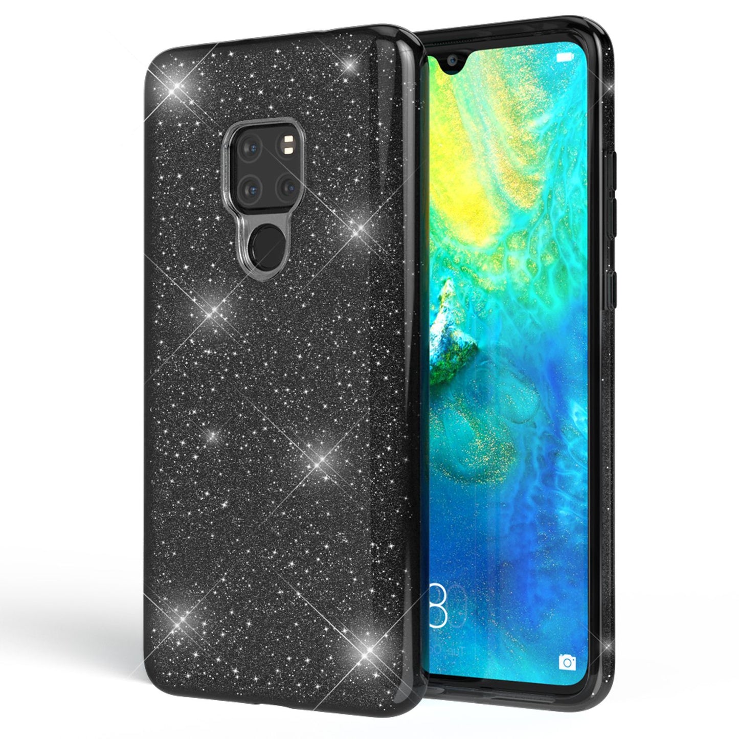 NALIA Glitzerhülle für Huawei Mate 20 – Funkelnder Glitzer-Look & Grip – SHINEPOP (Silikon Case) – Marke aus Berlin