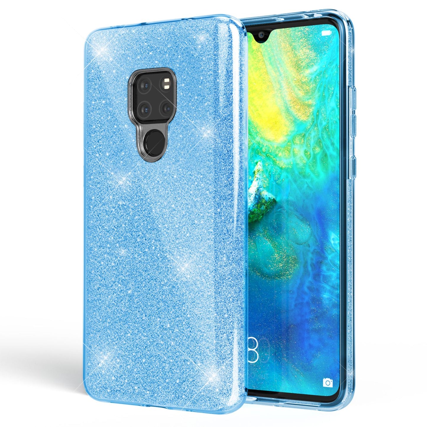 NALIA Glitzerhülle für Huawei Mate 20 – Funkelnder Glitzer-Look & Grip – SHINEPOP (Silikon Case) – Marke aus Berlin
