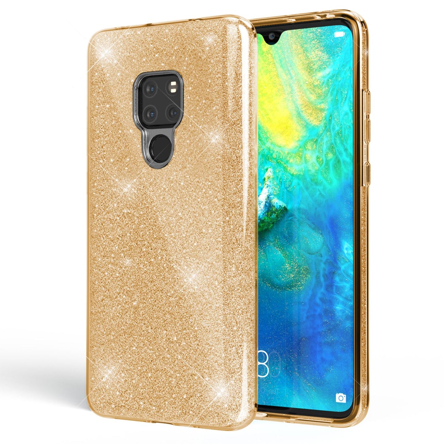 NALIA Glitzerhülle für Huawei Mate 20 – Funkelnder Glitzer-Look & Grip – SHINEPOP (Silikon Case) – Marke aus Berlin