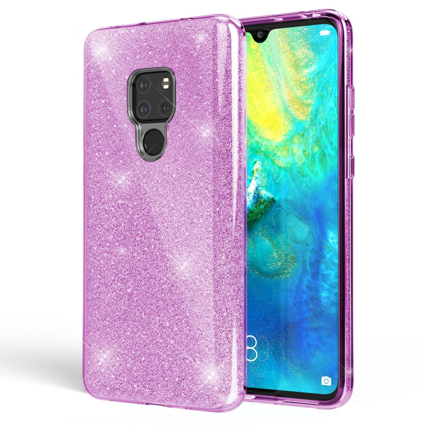 NALIA Glitzerhülle für Huawei Mate 20 – Funkelnder Glitzer-Look & Grip – SHINEPOP (Silikon Case) – Marke aus Berlin