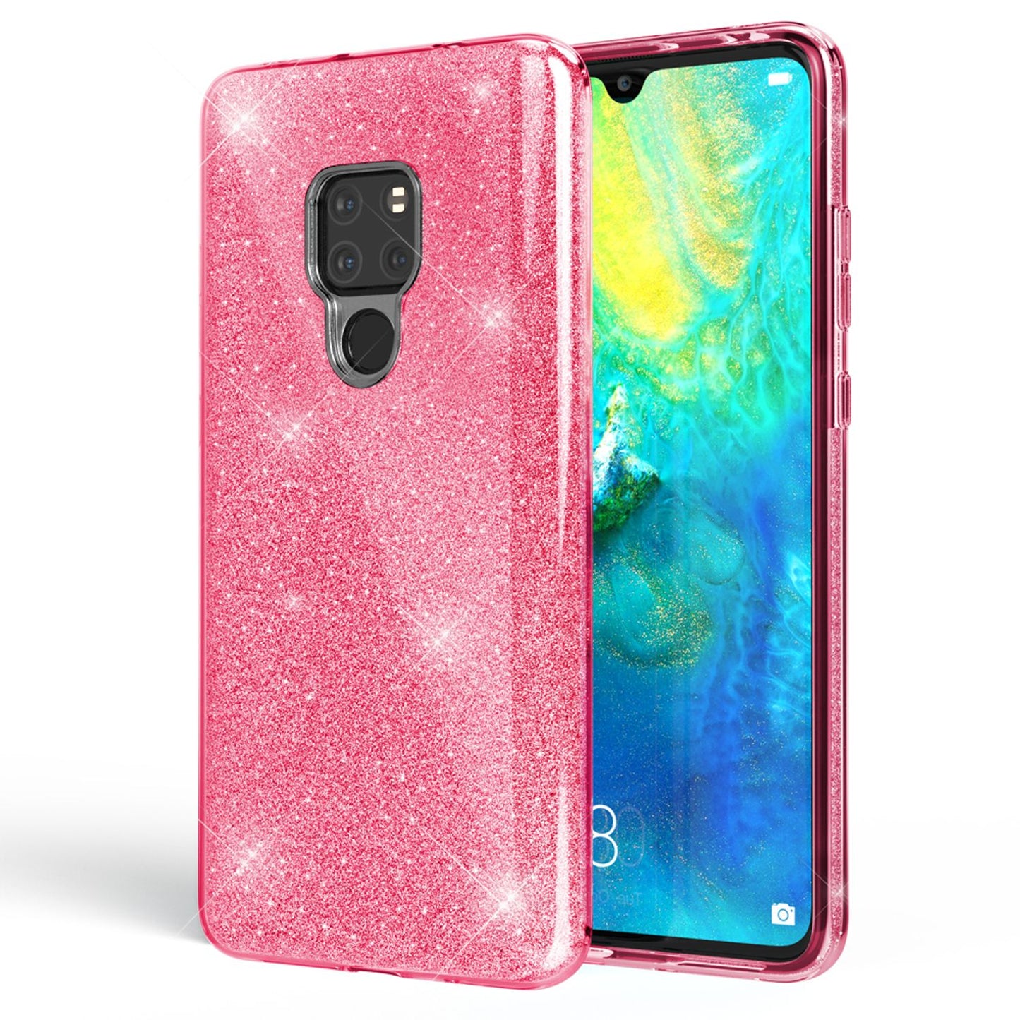 NALIA Glitzerhülle für Huawei Mate 20 – Funkelnder Glitzer-Look & Grip – SHINEPOP (Silikon Case) – Marke aus Berlin