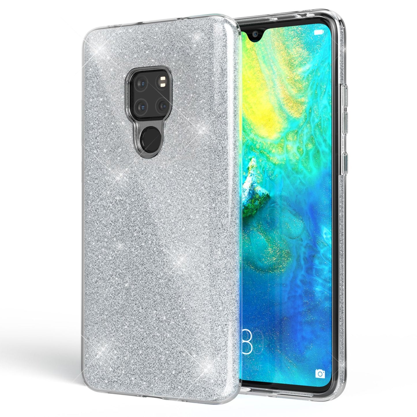 NALIA Glitzerhülle für Huawei Mate 20 – Funkelnder Glitzer-Look & Grip – SHINEPOP (Silikon Case) – Marke aus Berlin
