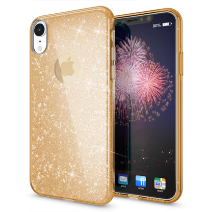 NALIA Glitzerhülle für iPhone XR – Funkelnder Glitzer-Look & Grip – SHINEPOP (Silikon Case) – Marke aus Berlin