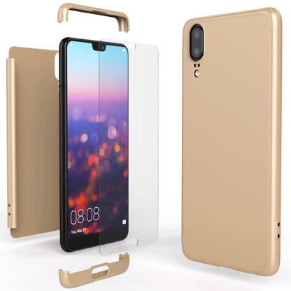 NALIA Rundum Handyhülle kompatibel mit Huawei P20, Cover 360° Grad Hülle Full-Body Doppel-Schutz mit Displayschutzglas, Slim Bumper Hard-Case 2 in 1 Etui, Rückseite & Rahmen