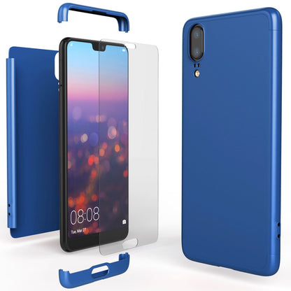 NALIA Rundum Handyhülle kompatibel mit Huawei P20, Cover 360° Grad Hülle Full-Body Doppel-Schutz mit Displayschutzglas, Slim Bumper Hard-Case 2 in 1 Etui, Rückseite & Rahmen
