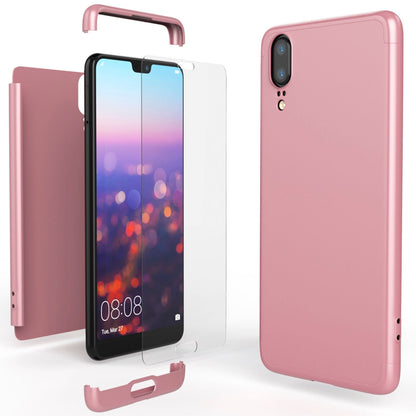 NALIA Rundum Handyhülle kompatibel mit Huawei P20, Cover 360° Grad Hülle Full-Body Doppel-Schutz mit Displayschutzglas, Slim Bumper Hard-Case 2 in 1 Etui, Rückseite & Rahmen