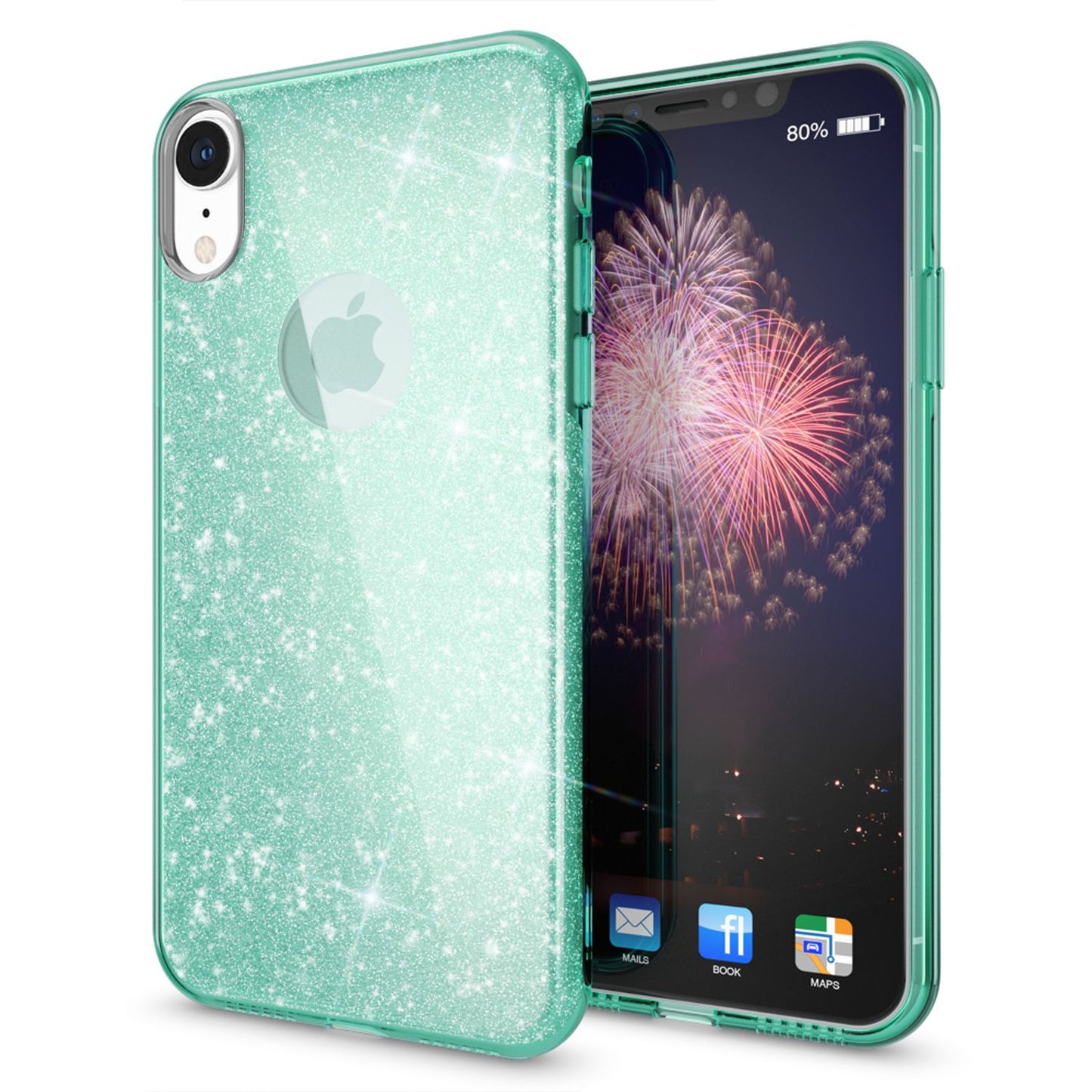 NALIA Glitzerhülle für iPhone XR – Funkelnder Glitzer-Look & Grip – SHINEPOP (Silikon Case) – Marke aus Berlin