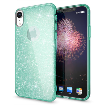 NALIA Glitzerhülle für iPhone XR – Funkelnder Glitzer-Look & Grip – SHINEPOP (Silikon Case) – Marke aus Berlin