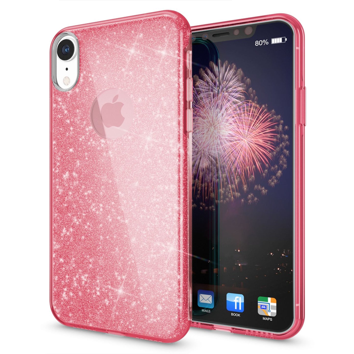 NALIA Glitzerhülle für iPhone XR – Funkelnder Glitzer-Look & Grip – SHINEPOP (Silikon Case) – Marke aus Berlin