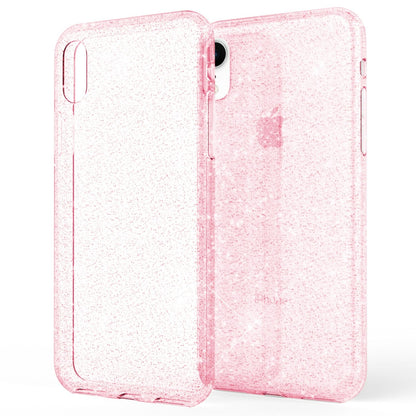 NALIA Glitzerhülle für iPhone XR – Funkelndes Silikon Case – DAZZLIN (Transparent & Stoßfest) – Marke aus Berlin
