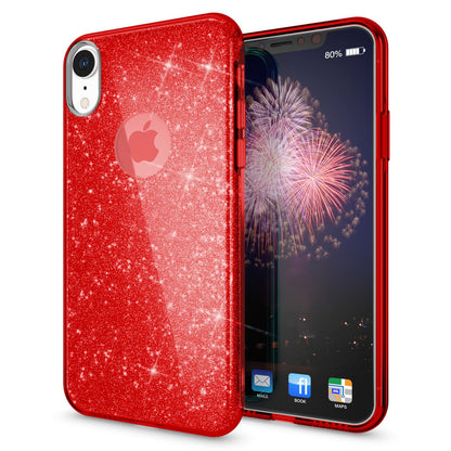NALIA Glitzerhülle für iPhone XR – Funkelnder Glitzer-Look & Grip – SHINEPOP (Silikon Case) – Marke aus Berlin