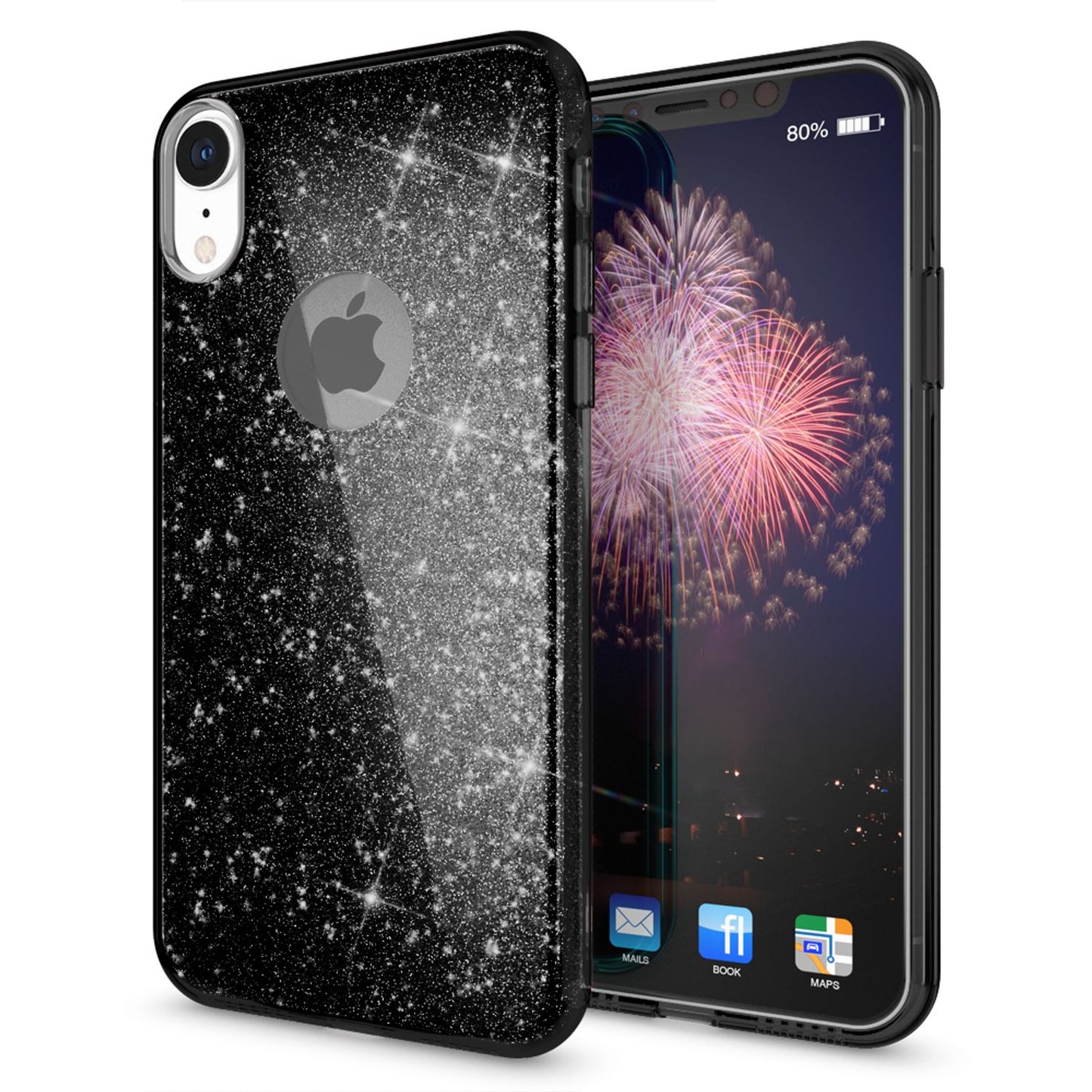 NALIA Glitzerhülle für iPhone XR – Funkelnder Glitzer-Look & Grip – SHINEPOP (Silikon Case) – Marke aus Berlin