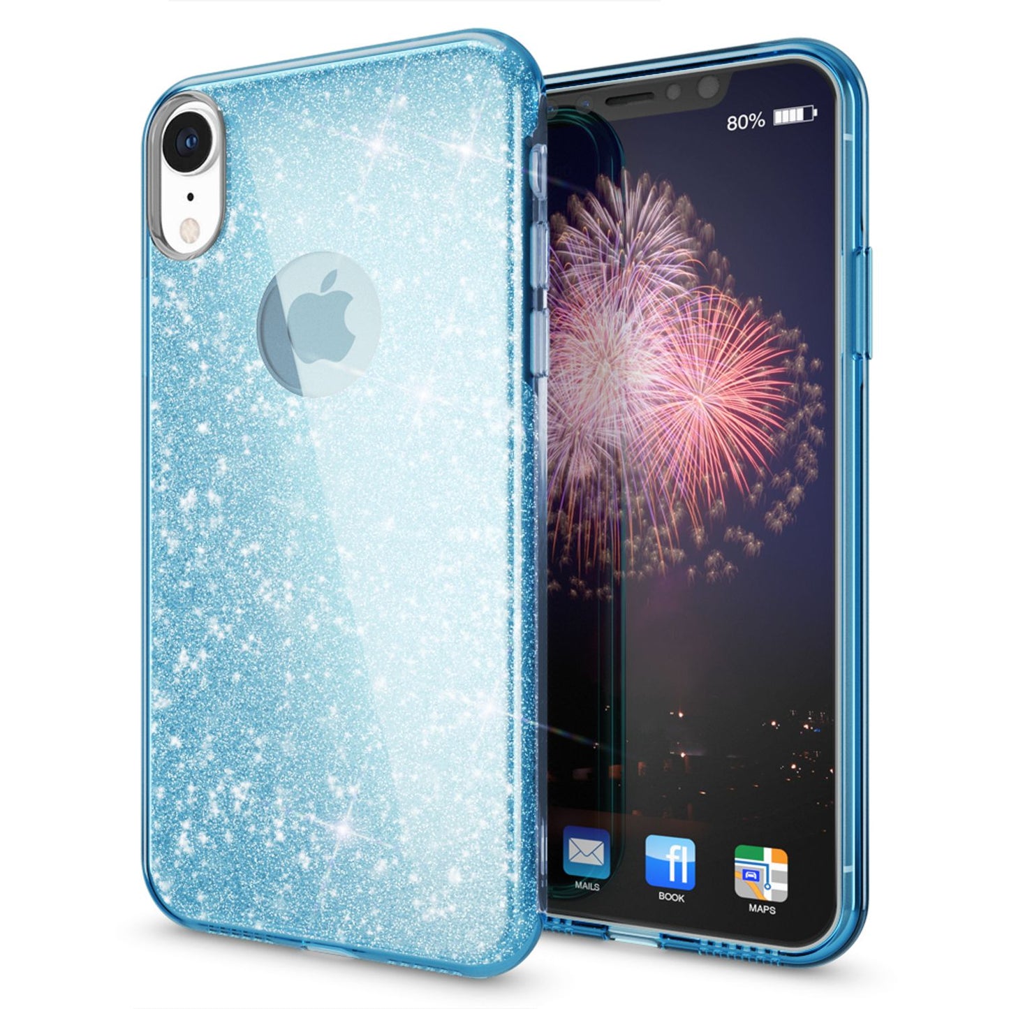 NALIA Glitzerhülle für iPhone XR – Funkelnder Glitzer-Look & Grip – SHINEPOP (Silikon Case) – Marke aus Berlin