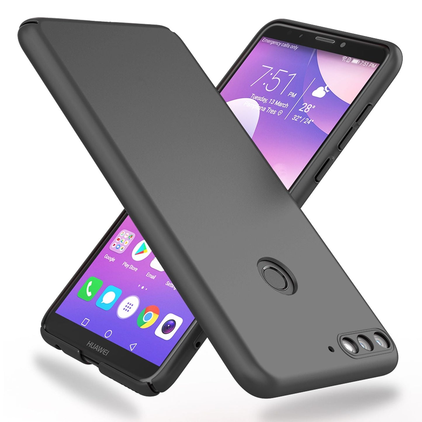 NALIA Ultra Slim Hardcase für Huawei Y7 (2018) – Anti-Fingerabdruck & 0.5mm Dünn – PUREFIT (Matt & Leicht) – Marke aus Berlin