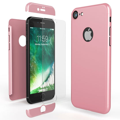 NALIA Rundum Handyhülle kompatibel mit iPhone 7, Cover 360° Grad Full-Body Doppel-Schutz Hülle mit Displayschutzglas, Bumper Hard-Case 2 in 1 Etui, Rückseite & Rahmen