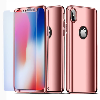 NALIA 360 Grad Handyhülle kompatibel mit Apple iPhone XS Max, Full-Cover & Schutzglas vorne hinten Hülle Doppel-Schutz Dünn Ganzkörper Case Etui Handy-Tasche Bumper & Displayschutz