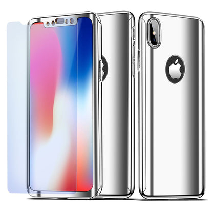 NALIA 360 Grad Handyhülle kompatibel mit Apple iPhone XS Max, Full-Cover & Schutzglas vorne hinten Hülle Doppel-Schutz Dünn Ganzkörper Case Etui Handy-Tasche Bumper & Displayschutz