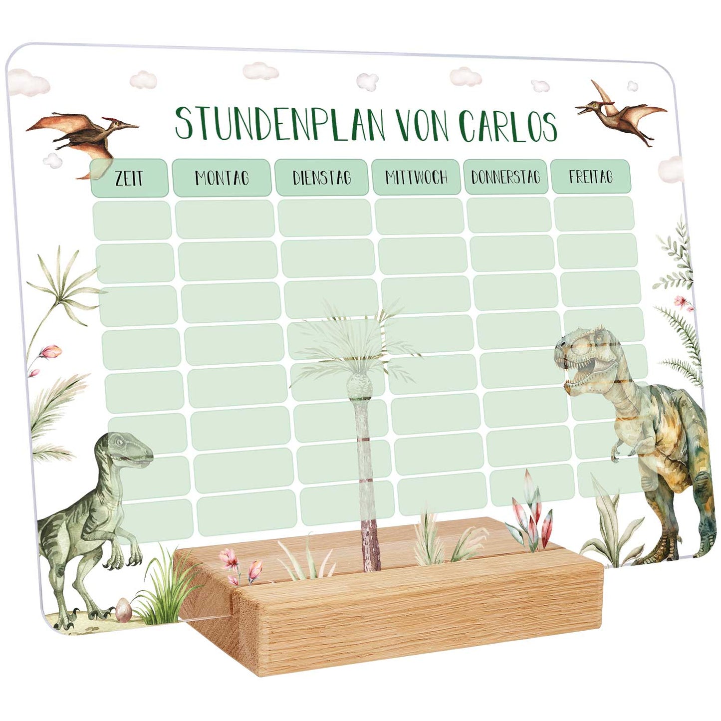 Personalisierter Stundenplan mit Namen in versch. Motiven