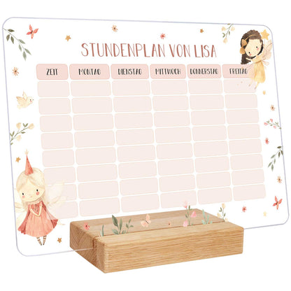 Personalisierter Stundenplan mit Namen in versch. Motiven