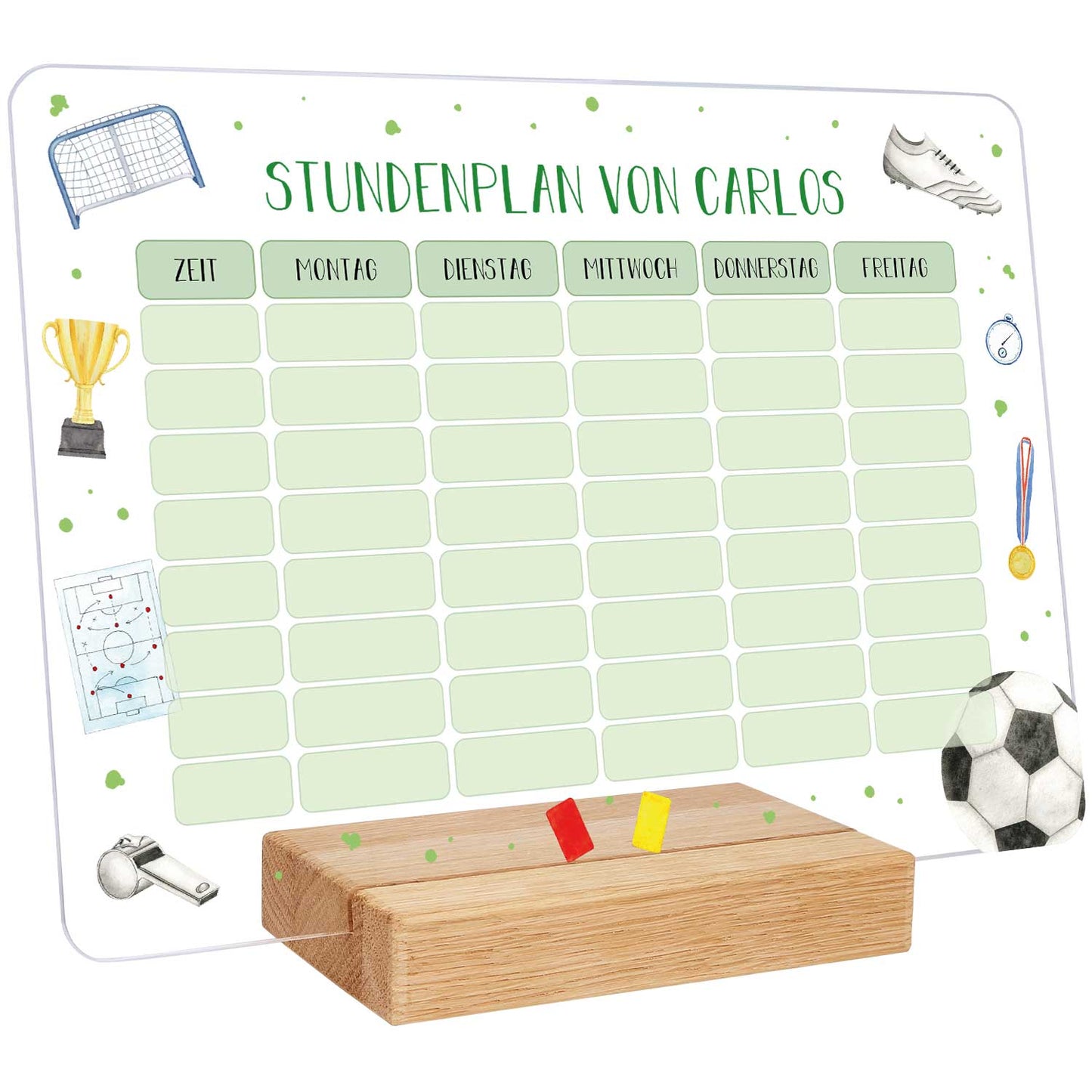 Personalisierter Stundenplan mit Namen in versch. Motiven