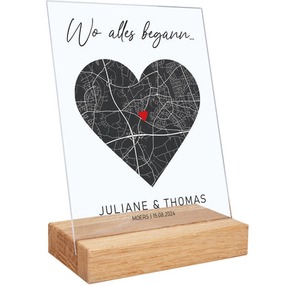 Personalisiertes Acrylglas mit dem Motiv "Wo alles begann"