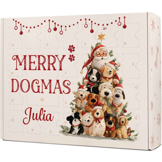 Personalisierter DIY Adventskalender mit Dogmas Design zum selbst Befüllen