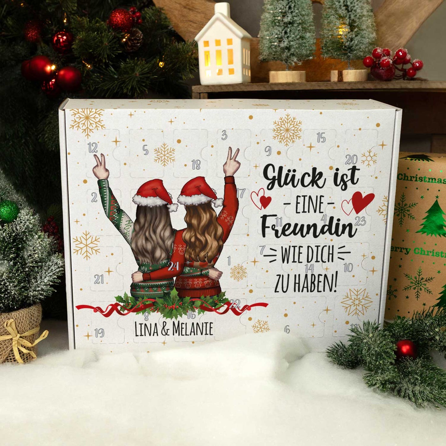 Personalisierter DIY Adventskalender - Konfigurator Freundinnen zum selbst Befüllen