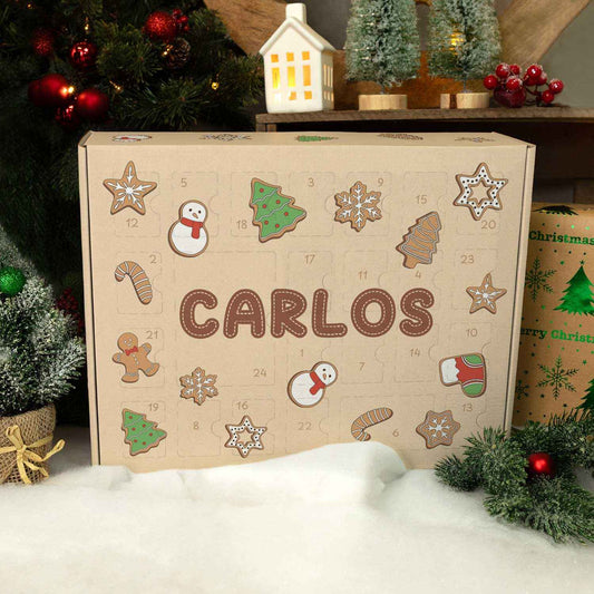 Personalisierter DIY Adventskalender mit Lebkuchen Design zum selbst Befüllen