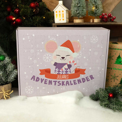 Personalisierter DIY Adventskalender mit Weihnachtstiere Design zum selbst Befüllen