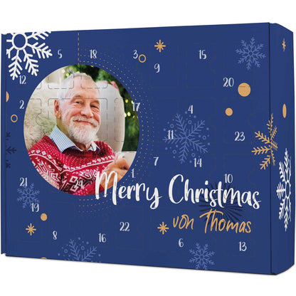 Personalisierter DIY Adventskalender Fotomotiv Kreis mit Foto & Namen zum selbst Befüllen