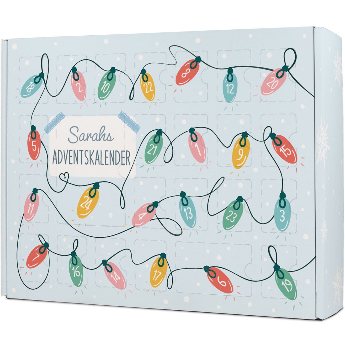 Personalisierter DIY Adventskalender mit Lichterkette Design zum selbst Befüllen