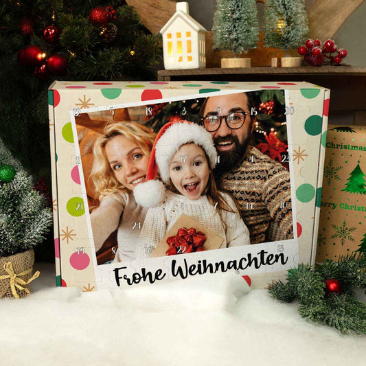 Personalisierter DIY Adventskalender mit Retro Foto Design zum selbst Befüllen