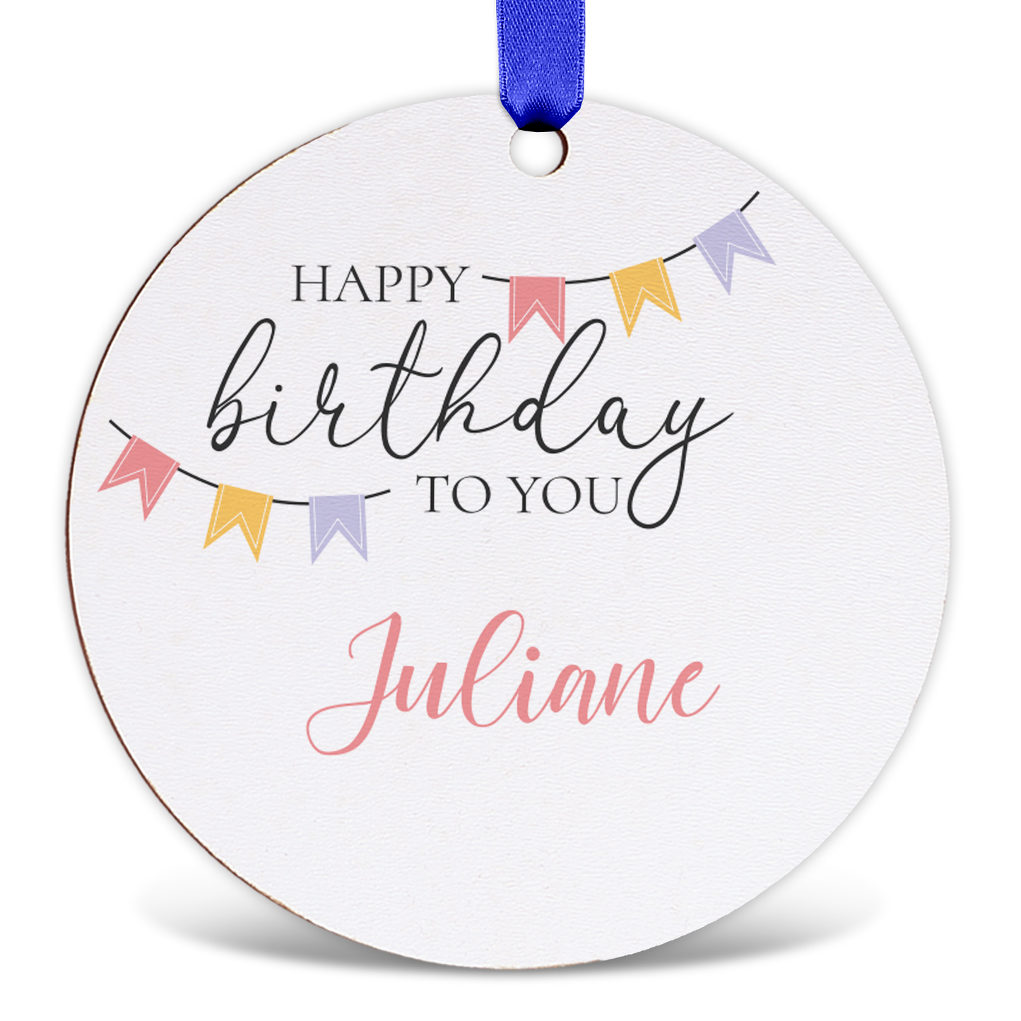 Geschenkanhänger aus Holz - Happy Birthday - Personalisiert mit Namen