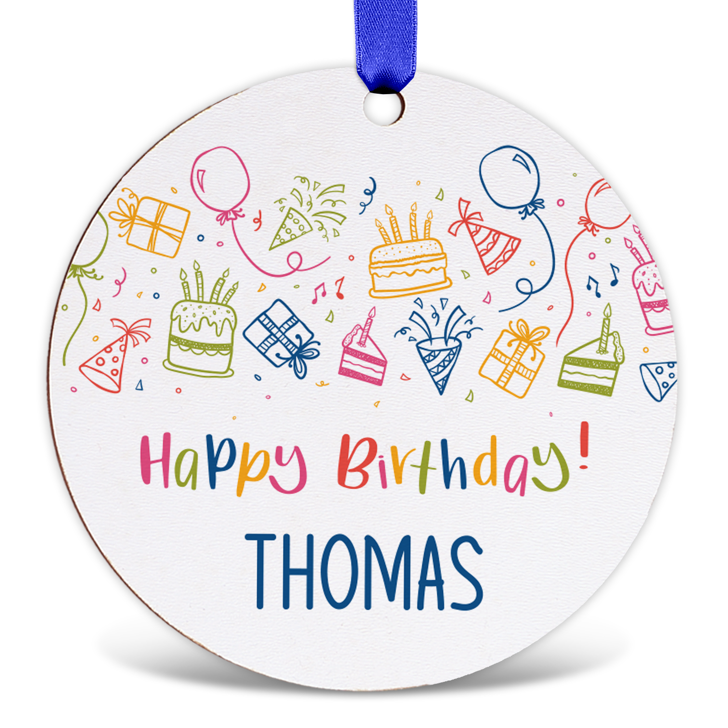 Geschenkanhänger aus Holz - Happy Birthday - Personalisiert mit Namen