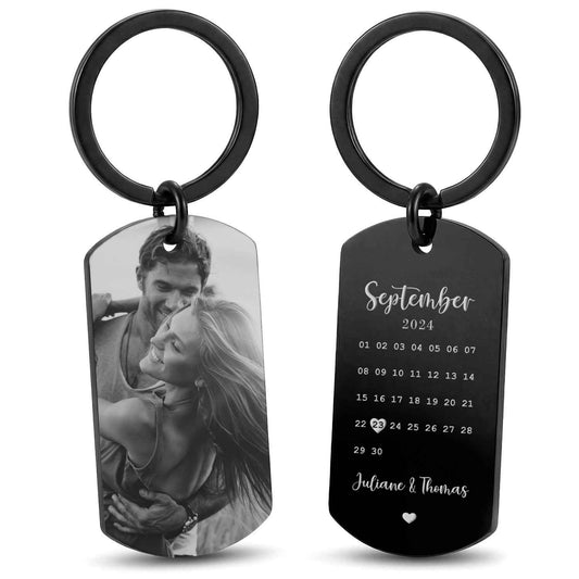 Metall Dog Tag mit Gravur - Dein Foto & Kalender