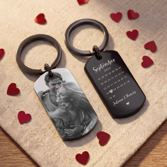 Metall Dog Tag mit Gravur - Dein Foto & Kalender