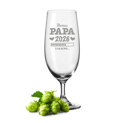 Leonardo Bierglas mit Gravur "Papa Loading" mit Namen