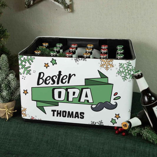 DIY Bierkasten Banderole mit 24 Deckelaufklebern - Bester Opa