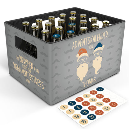 DIY Bierkasten Banderole mit 24 Deckelaufklebern - Cool Santa