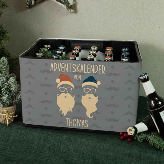DIY Bierkasten Banderole mit 24 Deckelaufklebern - Cool Santa